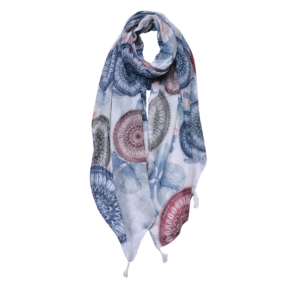 Schal Damen Muster Blau 90x180 cm