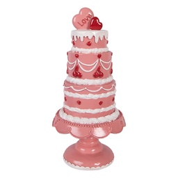 [6PR6061] Decoration cake Pink White Ø 16x33 cm