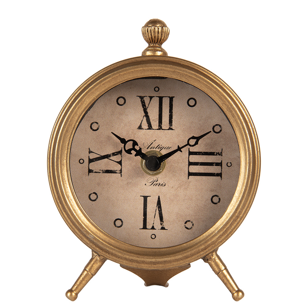 Horloge de table Couleur Or Beige 11x5x15 cm / 1xAA