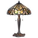 Tiffany Tischlampe Beige, Grün Ø 41x61 cm E27/max 2x60W