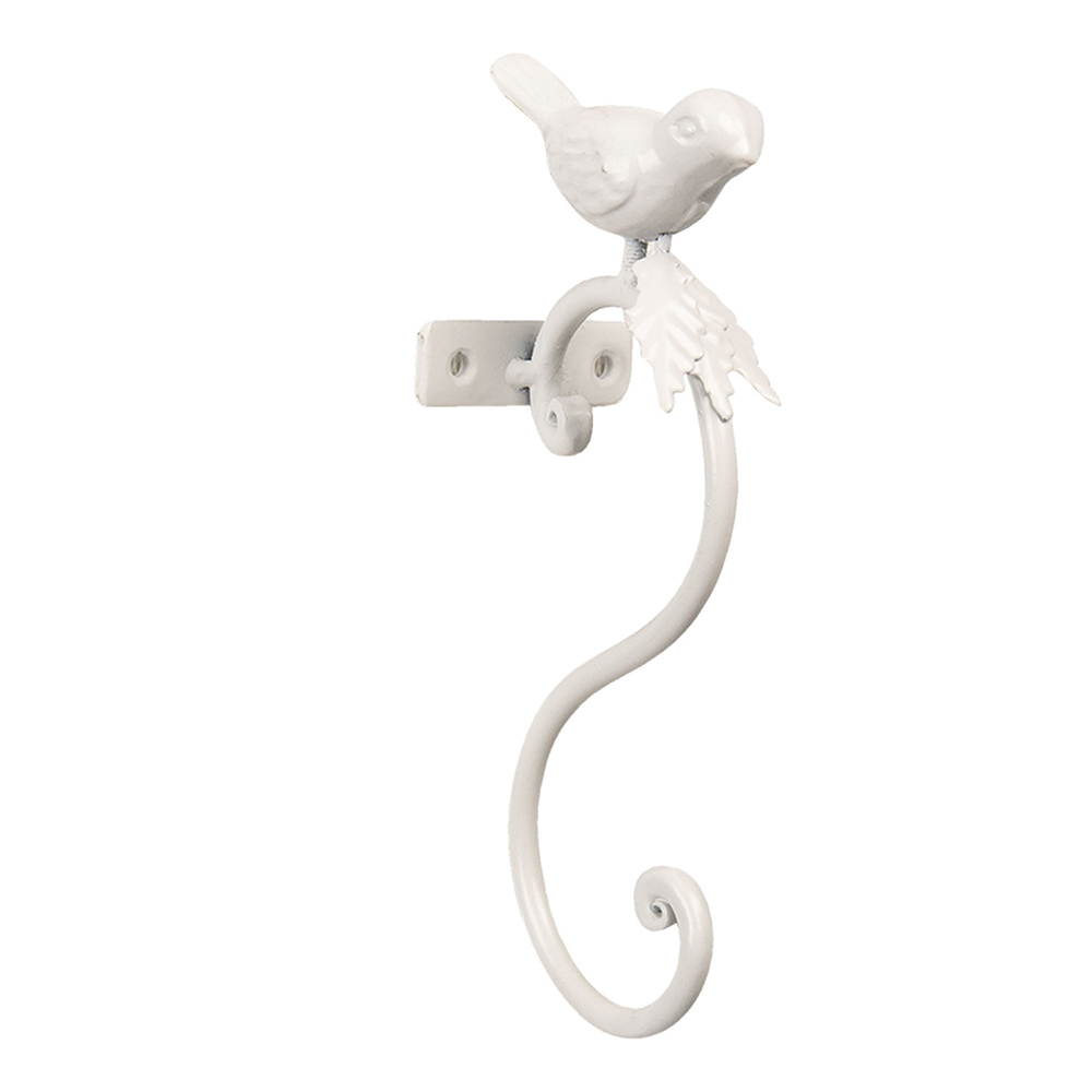 Wall Hook Bird White 4x7x19 cm