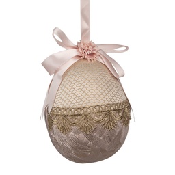 [65916] Anhänger Ei Beige Rosa Ø 14x18 cm