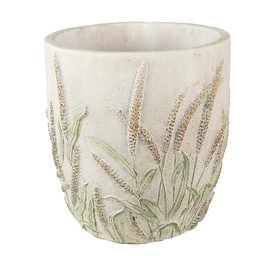 [6TE0463L] Vaso Porta Pianta Beige Verde Ø 20x20 cm