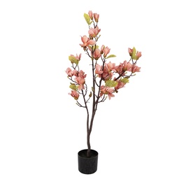 [5PL0208O] Arbre Magnolia décoration Orange Vert 20x15x120 cm