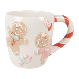 [6CEMU0198] Mug Blanc Marron 14x9x10 cm / 350 ml