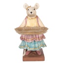 Decoratie muis met schaal 17x15x26 cm