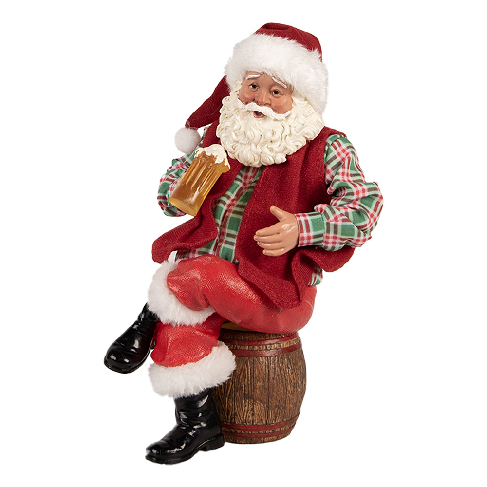 Decoratie kerstman 13x13x24 cm