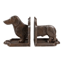 [6Y5427] Serre-livres (ensemble de 2) Marron 23x8x13 cm