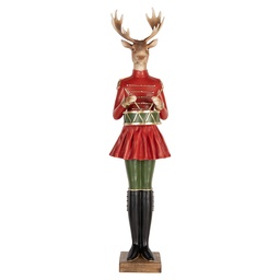 [5PR0189] Decoration Reindeer Brown Red 23x19x77 cm