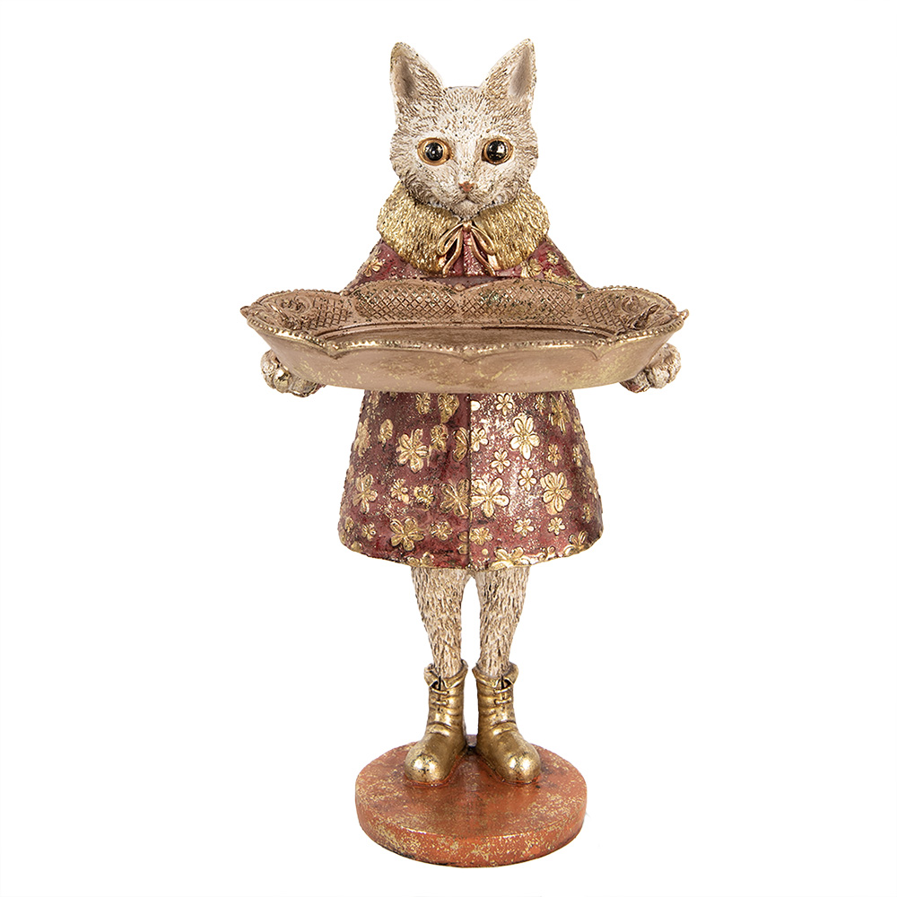 Decoratie kat 16x14x27 cm