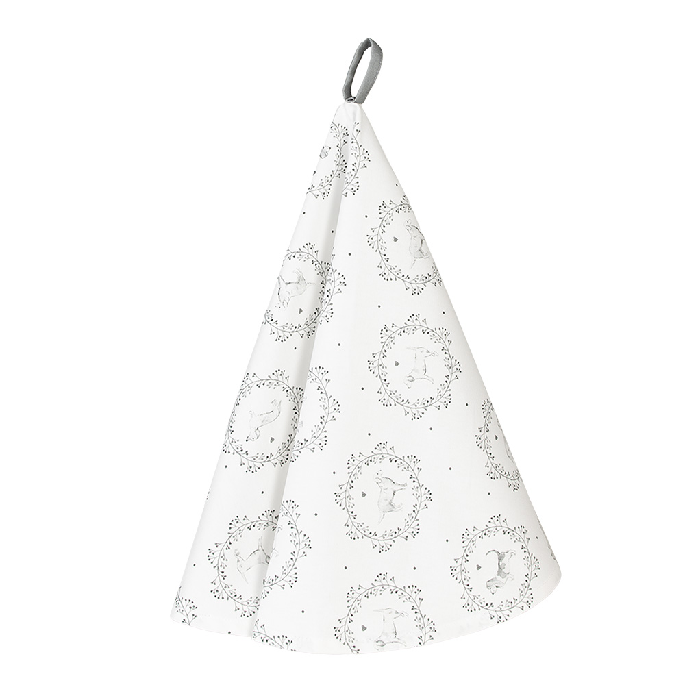 Dishcloth White Grey Ø 80 cm
