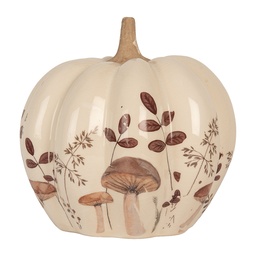 [6CE2239M] Decorazione Zucca Beige Marrone Ø 18x18 cm