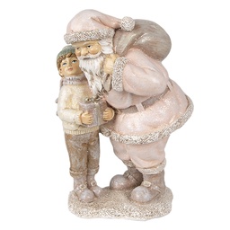 [6PR3932] Décoration de Noël père Noël Rose 13x11x18 cm