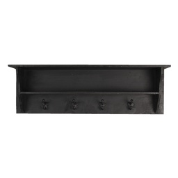 [5H0473Z] Appendiabiti da parete 4 ganci Nero 90x18x29 cm