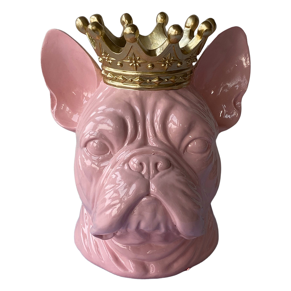 Décoration Chien Rose Couleur or 18x16x20 cm