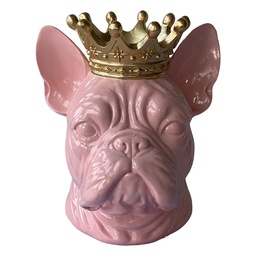 [6PR6433] Décoration Chien Rose Couleur or 18x16x20 cm