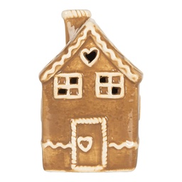 [6CE2331] Decorazione casa con LED Marrone Bianco 7x7x11 cm
