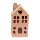 Decoratie huisje met LED 8x6x15 cm