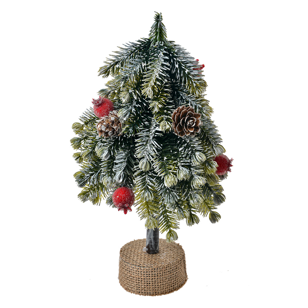 Künstlicher Weihnachtsbaum Grün Weiß 12x12x24 cm