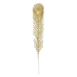 [66161GO] Weihnachtsdeko Feder Goldfarbig 7x1x42 cm