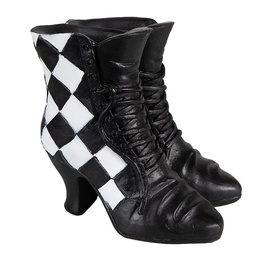 [6PR3890] Statua Decorativa Scarpa Nero Bianco 15x12x15 cm