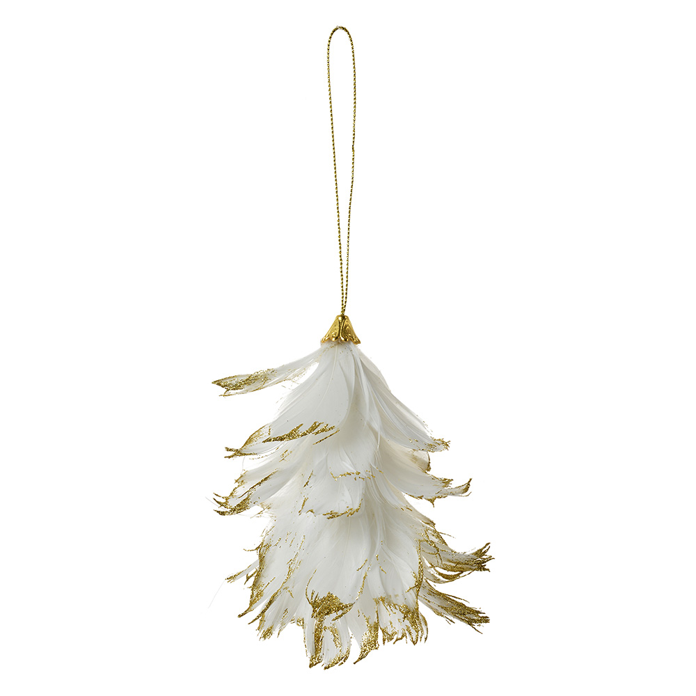 Anhänger Blume Weiß Goldfarbig 11x7x14 cm