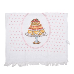 [CT030] Gästentuch Weiß Rosa 40x66 cm