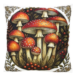[KG023.193] Kissen gefüllt Beige Rot 45x45x4 cm
