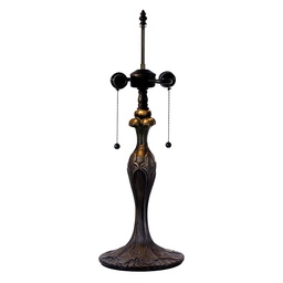 [5LL-9319] Pied de lampe Lampe de table Tiffany Marron Ø 17x55 cm E27/max 2x60W