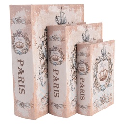[66262] Aufbewahrungsbox Beige Blau (3) 27x22x7 / 22x17x6 / 17x12x4 cm