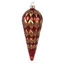Boule de Noël Rouge Couleur or Ø 6x16 cm