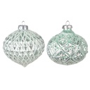 Christbaumkugel Grün Silberfarbig Ø 10x10 cm (set 2)