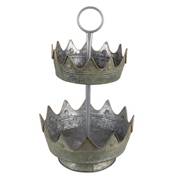 [6Y4876] Alzatina 2 Livelli Verde Ø 33x53 cm