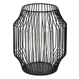 [6Y4820] Lanterna Decorative Nero Ø 23x28 cm