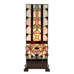 [5LL-6314] Tiffany Tischlampe Beige 18x18x45 cm E27/max 1x40W