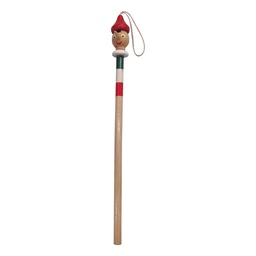 [6H2513] Bleistift mit Pinocchio-Kopf Braun Rot 22 cm
