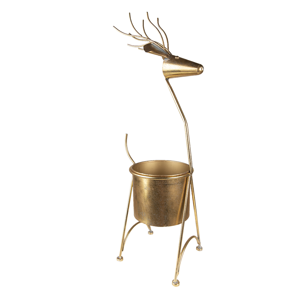 Decoratie bloempot hert 29x22x78 cm