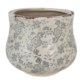 [6CE2240M] Vaso Porta Pianta Verde Grigio Ø 18x15 cm