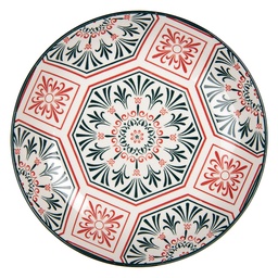 [6CEDP0164] Piatto da Colazione Bianco Rosso Ø 21x3 cm
