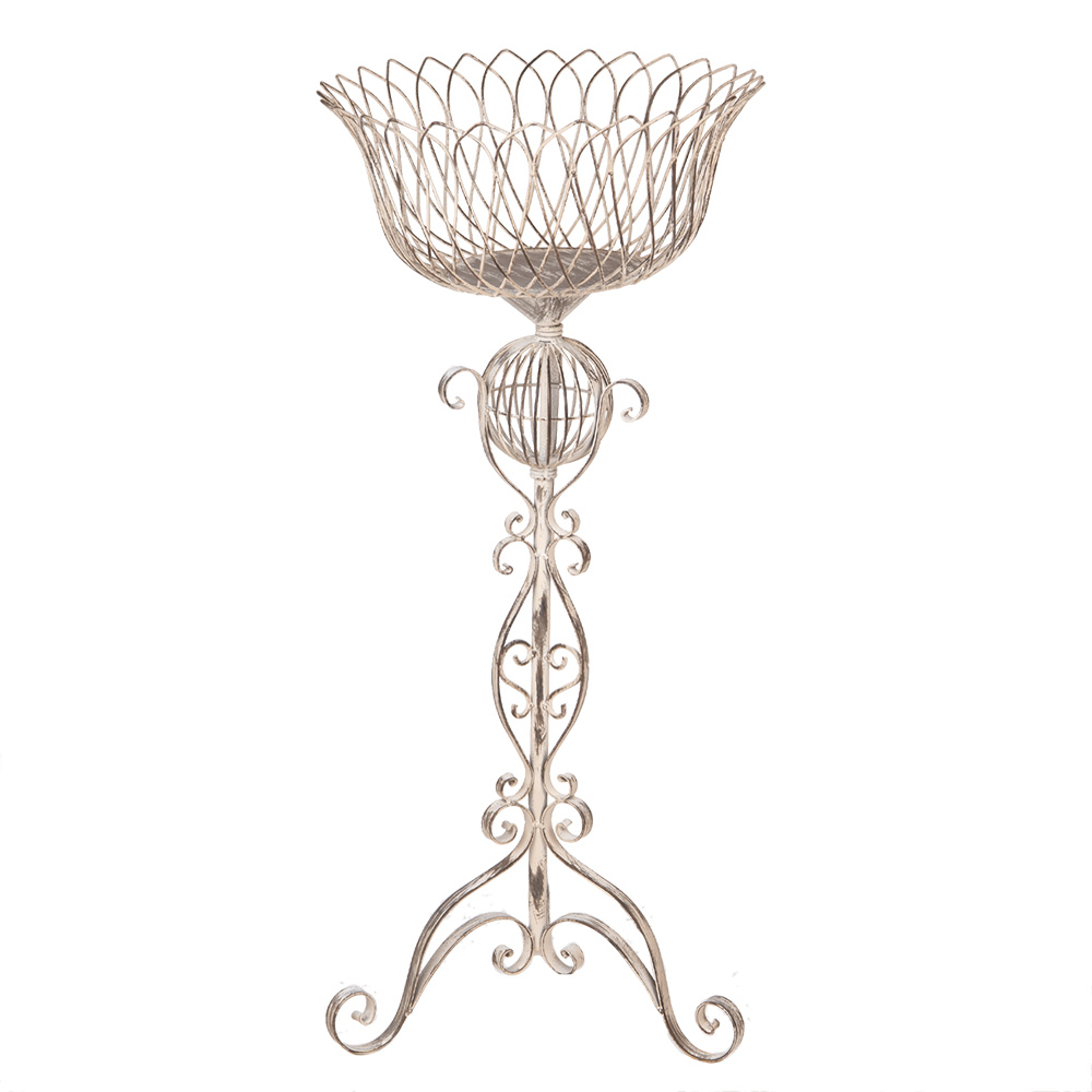 Fioriera in piedi Beige Marrone Ø 39x85 cm