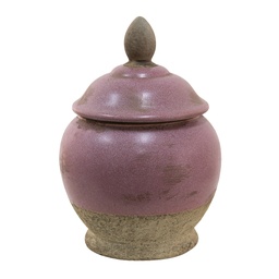 [6CE1383] Vaso Porta Pianta Rosa, Beige Ø 19x26 cm
