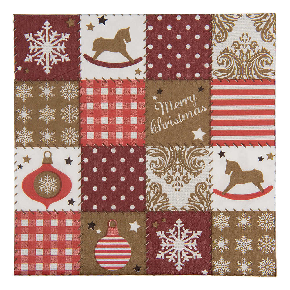 Papierservietten Rot Braun 33x33 cm (20)