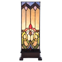[5LL-5907] Wall Lamp Tiffany Beige, Blue 17x17x44 cm E27/max 1x40W