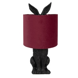 [6LMC0099ZVBU] Lampada da Tavolo Coniglio Nero Rosso Ø 20x43 cm E27/max 1x60W