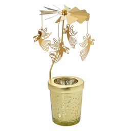 [65999] Carosello di luci per li té Color oro Ø 8x17 cm