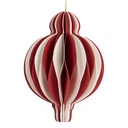 Weihnachtsdeko Papier-Weihnachtskugel Rot Weiß Ø 7x10 cm