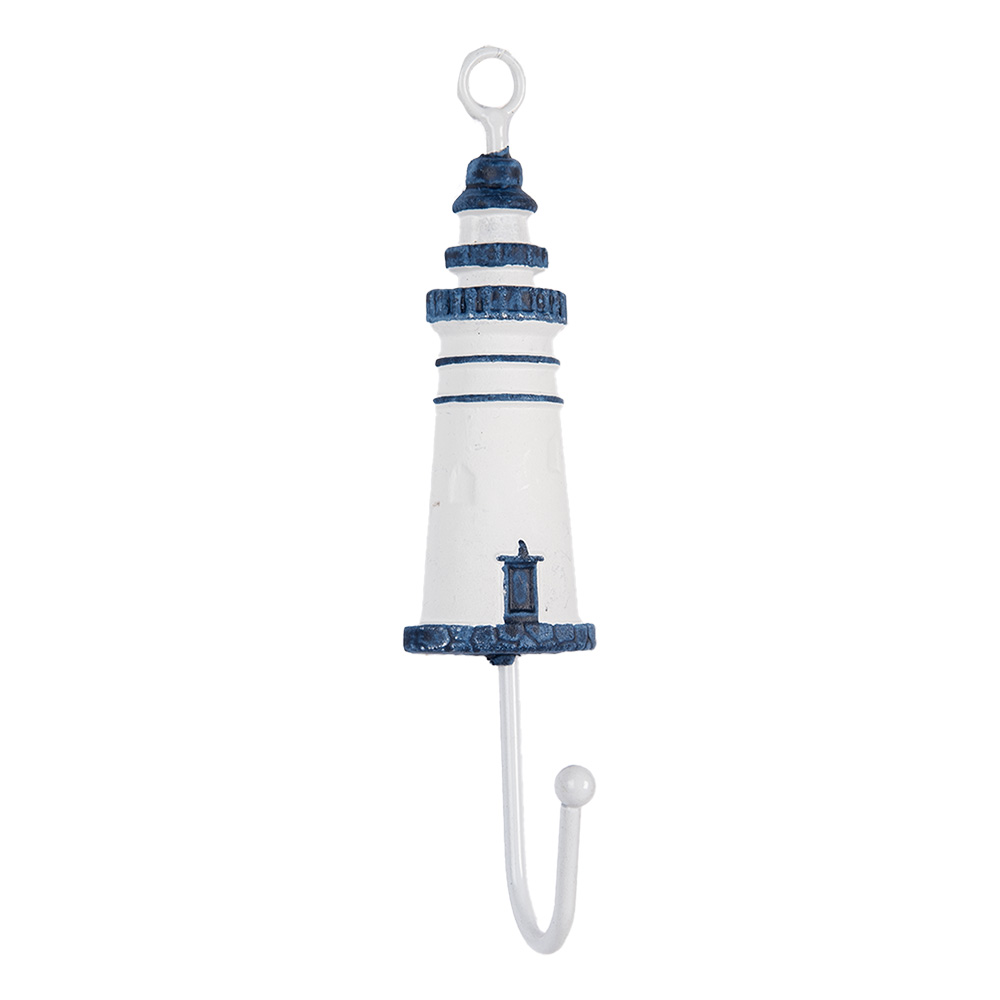 Wall Hook White Blue 4x4x18 cm