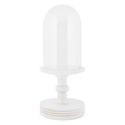[6GL5060W] Glasglocke Transparent Weiß Ø 17x40 cm