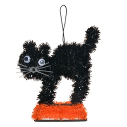 [65495] Decoration cat Black Orange 13x5x14 cm