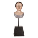 Decorativa Busto Donna Beige Marrone 11x11x34 cm
